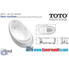 bathtub toto ppy 1610 hpwe, design mewah dan berkelas