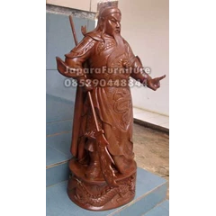 patung kwan kong kayu jati