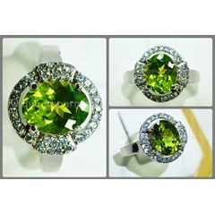 beautiful peridoth cut ring ( plr 030)