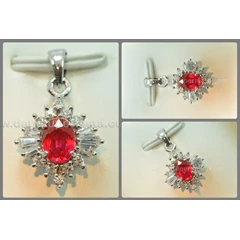sparkling pink ruby cut pendant ( plr 032)