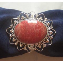 red coral napkin ring serviette / cincin serbet makan dari koral merah dan perak