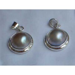 pearl white with silver / liontin mutiara putih dengan perak