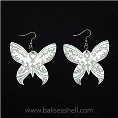 seashell earring indonesia pearl / anting kerang mutiara indonesia ukir kupu-kupu
