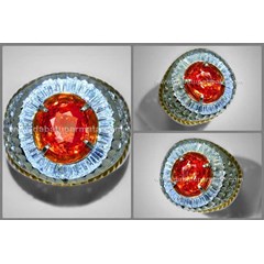 sparkling crystal padparadscha sapphire ( pp 052)