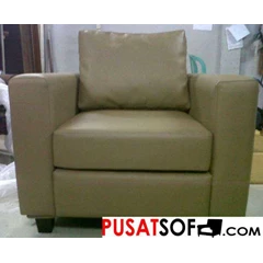 sofa minimalis 1 seater semi kulit
