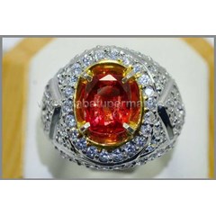 luxury reddish orange padparadscha safir nh agl ( pp 055)