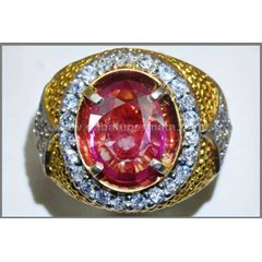 sparkling hot pinkish orange padparadscha safir cristal ( pp 060)