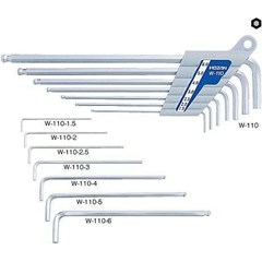 hozan ballpoint l-wrench set w110 ( 7 pieces )