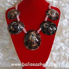 seashell necklace art jewelry / kalung kerang tiram