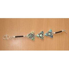 paua shell brecelet with silver / gelang kerang paua segitiga dengan silver