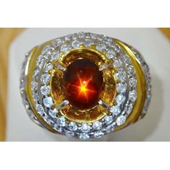 hot golden orange star strong 24 karat safir top ( rsg 034)