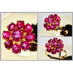 batu mulia & langka ruby merah delima star burma no heat - rbs 117