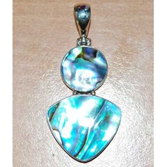 silver pendants with seashell / liontin perak kerang paua