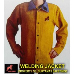 jaket kulit las/ welder jacket red ram