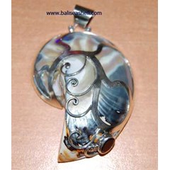 balinese pendants with silver shell / liontin perak kerang cantik bali