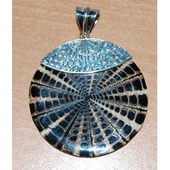 shell silver art pendants indonesia / liontin kalung kerang mosaik