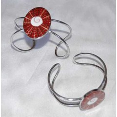 gelang resin stainless merah kerang