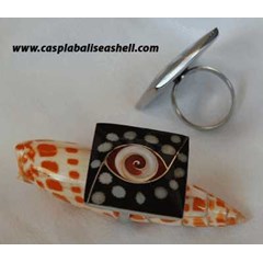 shell jewelry ring indonesia / perhiasan cincin kerang dengan stainless kotak resin