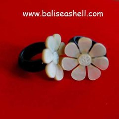 ring shell art crafts indonesia / cincin kerang kayu bunga dari indonesia