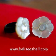 ring shell jewel art / perhiasan cincin kerang kayu bunga