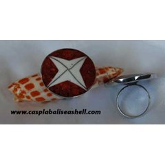seahsell ring indonesia / cincin kerang resin merah dari indonesia