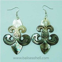 earring shell carving art / anting kerang ukir stainless