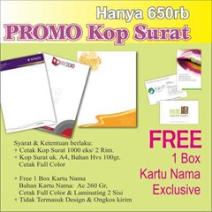 promo cetak kop surat free kartu nama