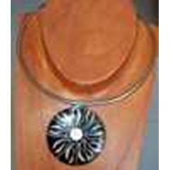 necklace shell with stainless plate / liontin kalung kerang dengan stainless