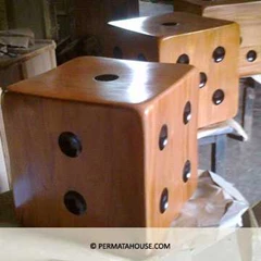 wooden stool dice