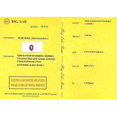 elegant metalik chrystal ruby star burma + big memo ( rbs 170)