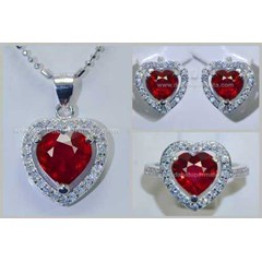 sparkling pigeon blood ruby mz crystal set ( rl 098)