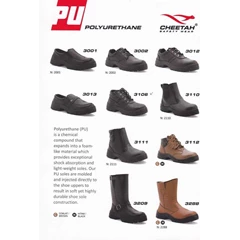 brosur - katalog - pricelist sepatu safety cheetah polyurethane