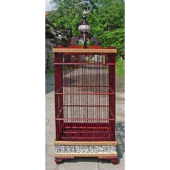 sangkar burung motif kramik putih untuk cucak ijo, cendet, kacer, cucak jenggot, anis merah, anis kembang, kenari