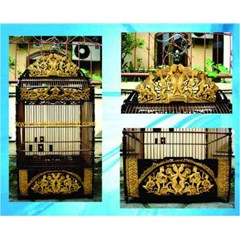 sangkar burung motif suku asmat untuk cucak ijo, cendet, kacer, cucak rowo, cucak jenggot, kenari