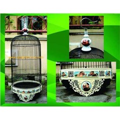sangkar burung lovebirdird motif gambar goro -goro. sangkar untuk ciblek, kenari, kolibri, blackstroot, prenjak, pleci.