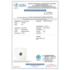 natural no heat padpharascha safir serti agl ( pp 069)