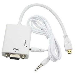hd conversion cable with vga+ audio output / konverter micro hdmi to vga ( komputer bintaro, pondok indah, rempoa, ciputat, lebak bulus, pondok pinang, rs fatmawati jakarta selatan)