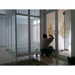 cutting sticker, sticker sandblast, sandblast motif, cutting sticker, kaca film riben, kaca film oneway, kaca film clear, dll...