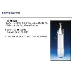 koehler astm weighted bottle plug sampler, weighted copper beaker, k27610, k27601, k27600