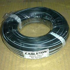 kabel dc hitam strip putih awg 22