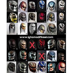 helm predator custom | predator helmet street fighter style by igho modifikasi