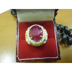 cincin emas berlian rubby cutting oval