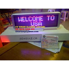 running text mini led message red blue rechargeable 30cm x 10cm
