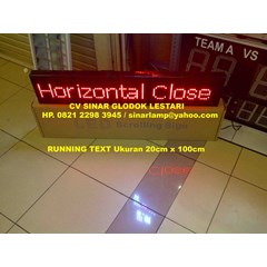 running text 20cm x 100cm red color