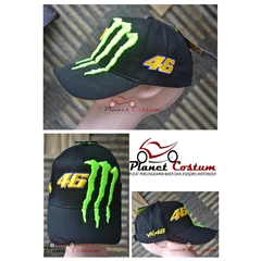 topi racing import monster 46 hitam