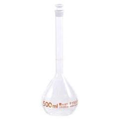 flask, volumetric with glass stopper