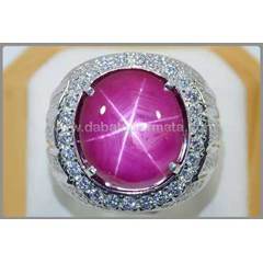 batu mulia antik dan langka pink safir star mulus sps 196
