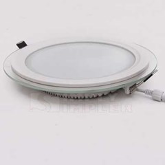 slim downlight bulat 18w dengan list kaca