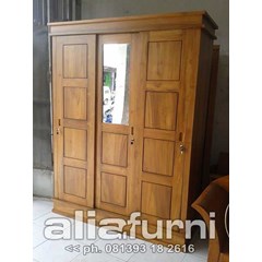 lemari pakaian minimalis model 3 sabuk pintu 3 sliding ( baru)