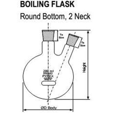 boiling flask round bottom 2 neck